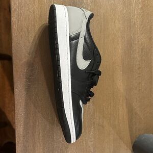 Nike Air Dunks Black and Gray with extra grey laces.